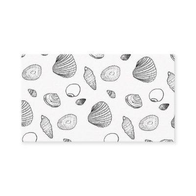 Stylish Black White Seashells Pattern