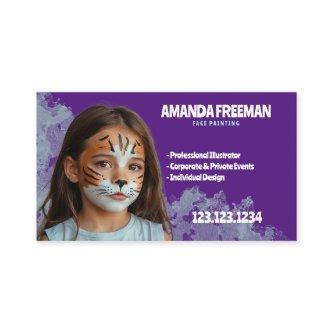 Stylish Blue and Purple Artist Face Painting