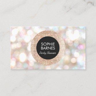 Stylish Bokeh and Rose Gold sequin Event Planner