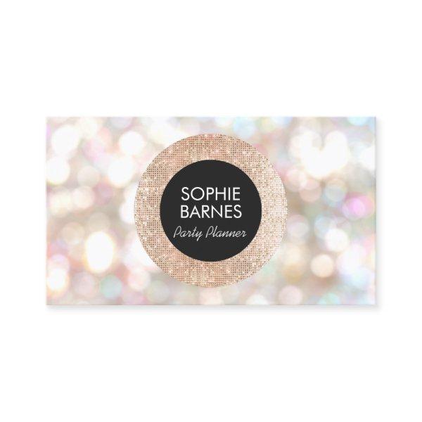 Stylish Bokeh and Rose Gold sequin Event Planner