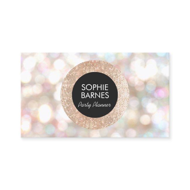 Stylish Bokeh and Rose Gold sequin Event Planner