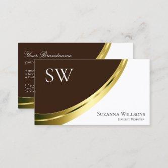 Stylish Brown and White Gold Decor with Monogram