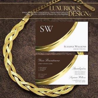 Stylish Brown and White Gold Decor with Monogram