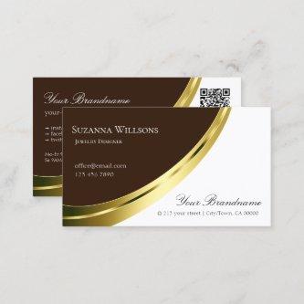 Stylish Brown and White Gold Decor with QR-Code