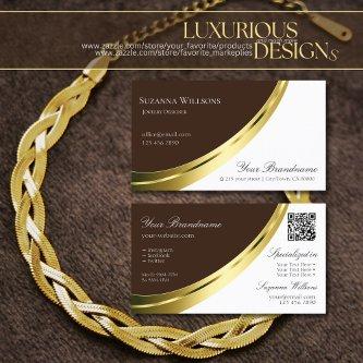 Stylish Brown and White Gold Decor with QR-Code