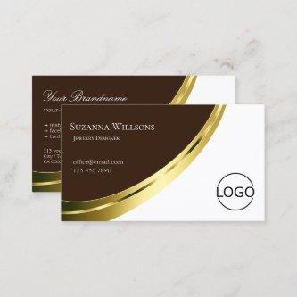 Stylish Brown and White Noble Gold Decor with Logo