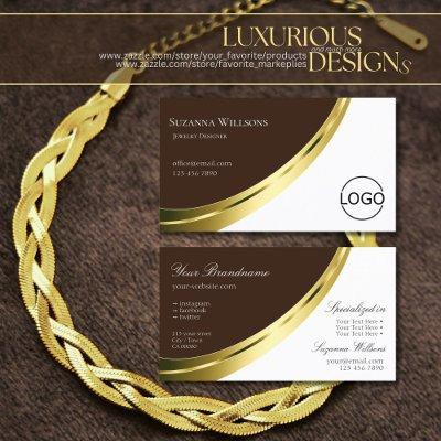 Stylish Brown and White Noble Gold Decor with Logo