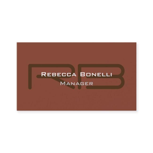 Stylish Brown Monogram Minimalist Plain Simple