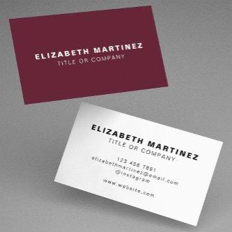 Stylish Burgundy Wine Maroon Modern Front and Back
