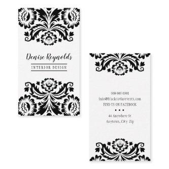 STYLISH BUSINESS elegant pretty damask black white