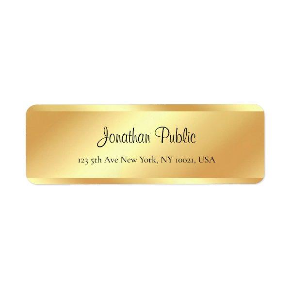 Stylish Calligraphy Script Name Gold Look Modern Label