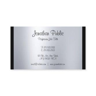 Stylish Calligraphy Script Silver Plain Modern