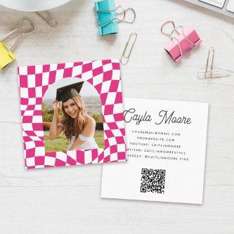 Stylish Checkered Social Media or Graduation Photo Square