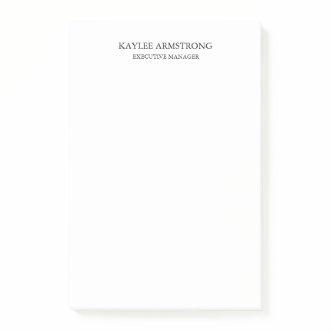Stylish Classical Plain Simple White Professional Post-it Notes