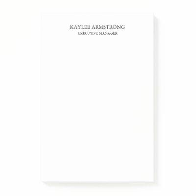 Stylish Classical Plain Simple White Professional Post-it Notes