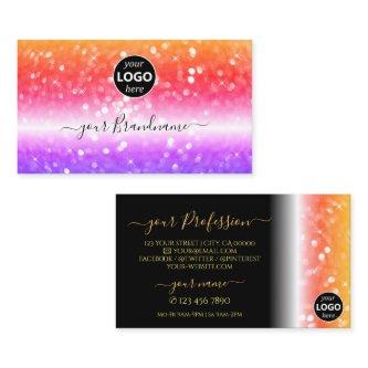Stylish Colorful Sparkling Glitter Black with Logo