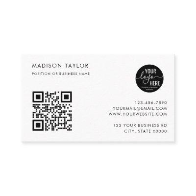 Stylish Custom Company Logo QR Code Minimalist