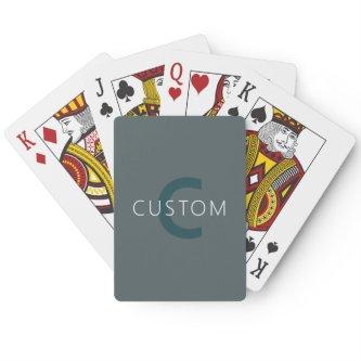 Stylish Customizable Monogram Template Poker Cards