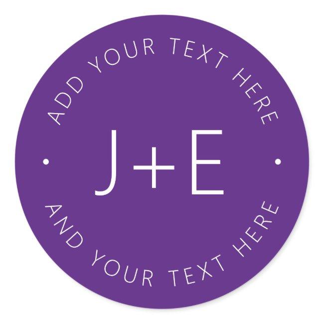 Stylish Customizable Text Classic Round Sticker
