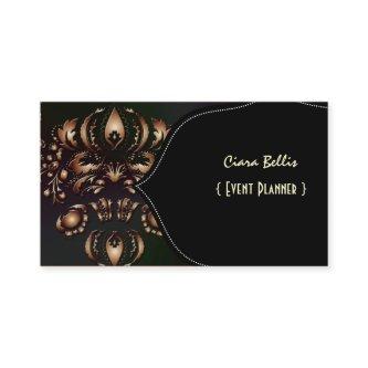 Stylish damask, black+bronze