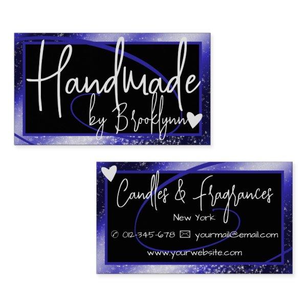 Stylish Dark Blue Frame Heart Handmade by Name