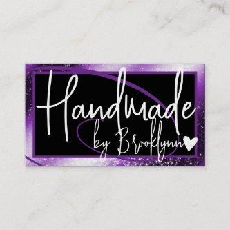 Stylish Dark Purple Frame Heart Handmade by Name