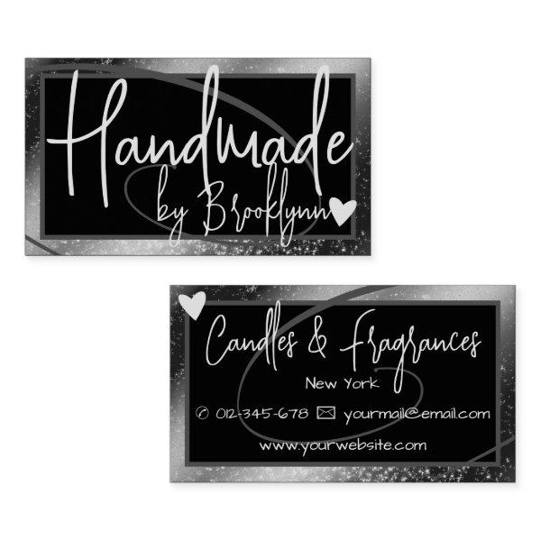 Stylish Dark Silver Frame Heart Handmade by Name