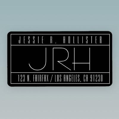Stylish Deco Vibe | Black & White Return Address Label