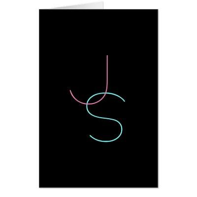 Stylish Editable Any Two Modern Looking Initials  Card