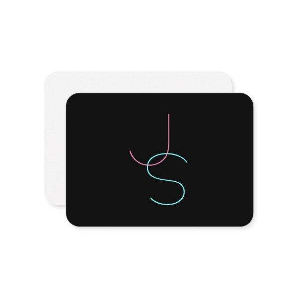 Stylish Editable Any Two Modern Looking Initials  Enclosure Card