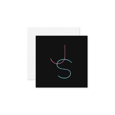 Stylish Editable Any Two Modern Looking Initials  Enclosure Card