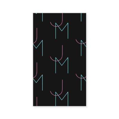 Stylish Editable Any Two Modern Tiled Initials  Enclosure Card