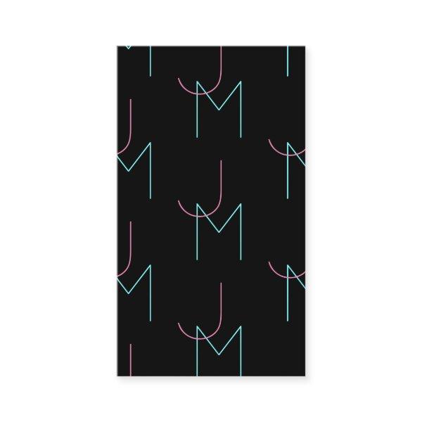 Stylish Editable Any Two Modern Tiled Initials  Enclosure Card