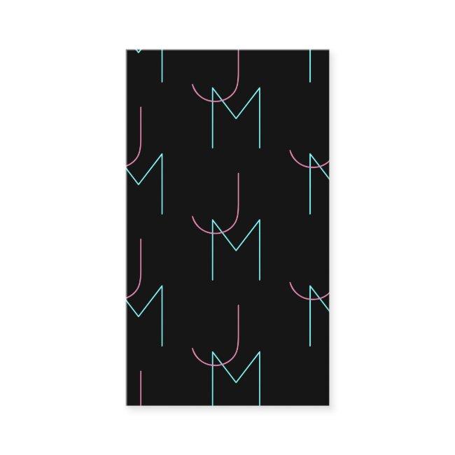 Stylish Editable Any Two Modern Tiled Initials Enclosure Card