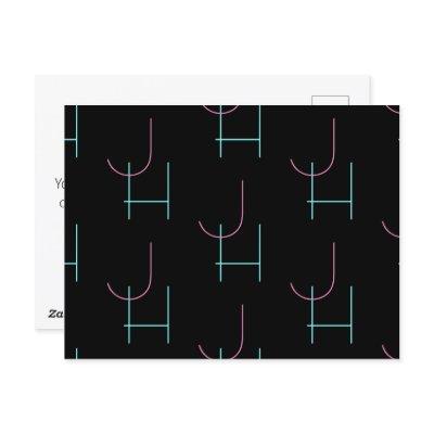 Stylish Editable Any Two Modern Tiled Initials  Postcard