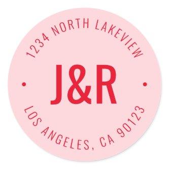Stylish Editable Bold Monogram & Circular Text Classic Round Sticker
