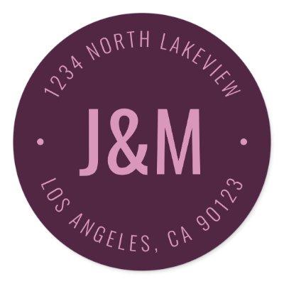 Stylish Editable Bold Monogram & Circular Text Classic Round Sticker