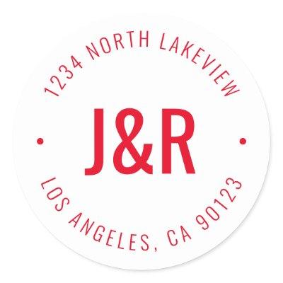 Stylish Editable Bold Monogram & Circular Text Classic Round Sticker