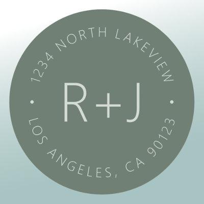 Stylish Editable Monogram & Circular Text Classic Round Sticker