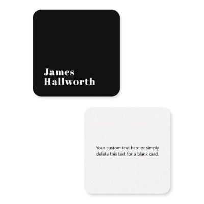 Stylish Editable Retro Modern Name (or other text) Enclosure Card