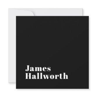 Stylish Editable Retro Modern Name (or other text) Note Card