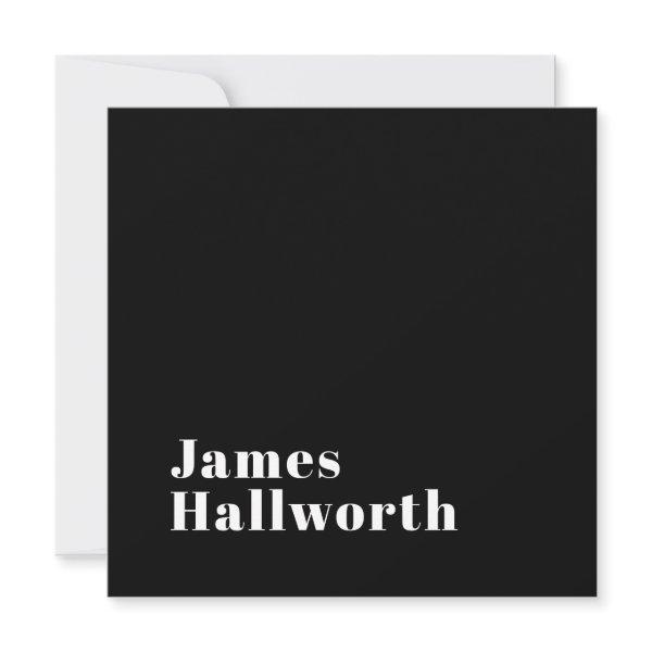 Stylish Editable Retro Modern Name (or other text) Note Card