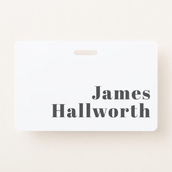 Stylish Editable Retro Modern Text | Grey Badge