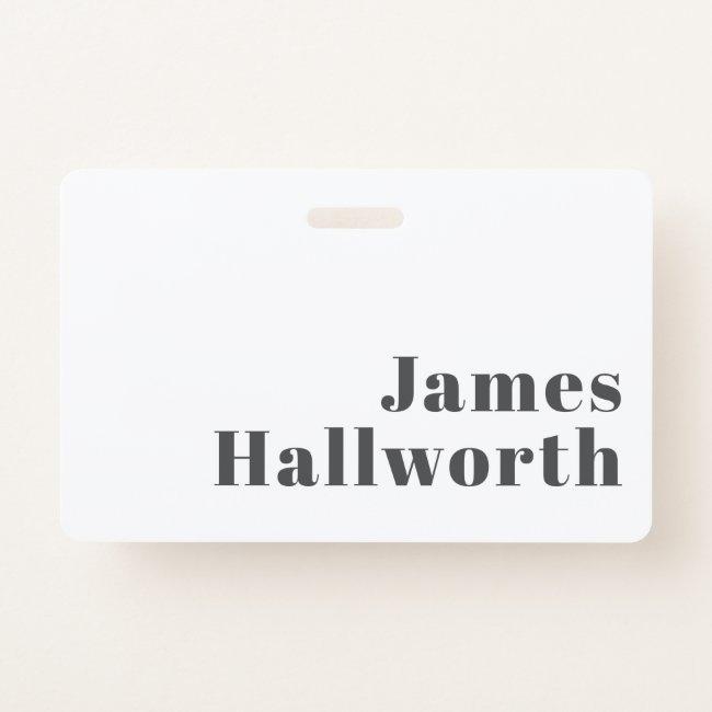 Stylish Editable Retro Modern Text | Grey Badge