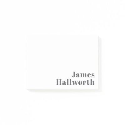 Stylish Editable Retro Modern Text | Grey Post-it Notes