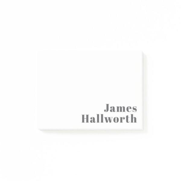 Stylish Editable Retro Modern Text | Grey Post-it Notes