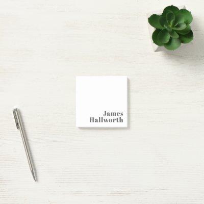 Stylish Editable Retro Modern Text | Grey Post-it Notes