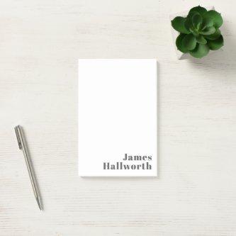 Stylish Editable Retro Modern Text | Grey Post-it Notes