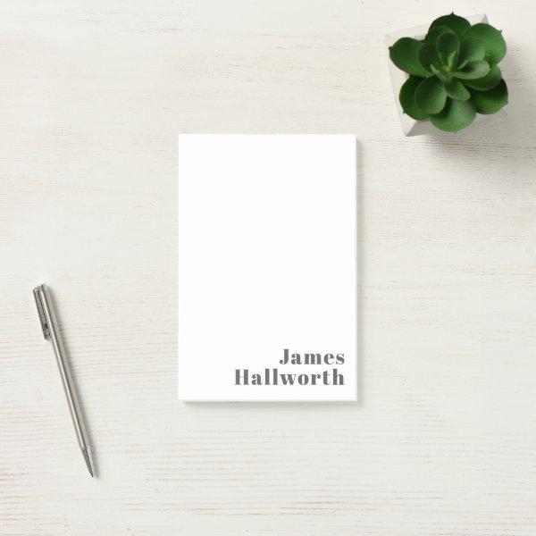 Stylish Editable Retro Modern Text | Grey Post-it Notes