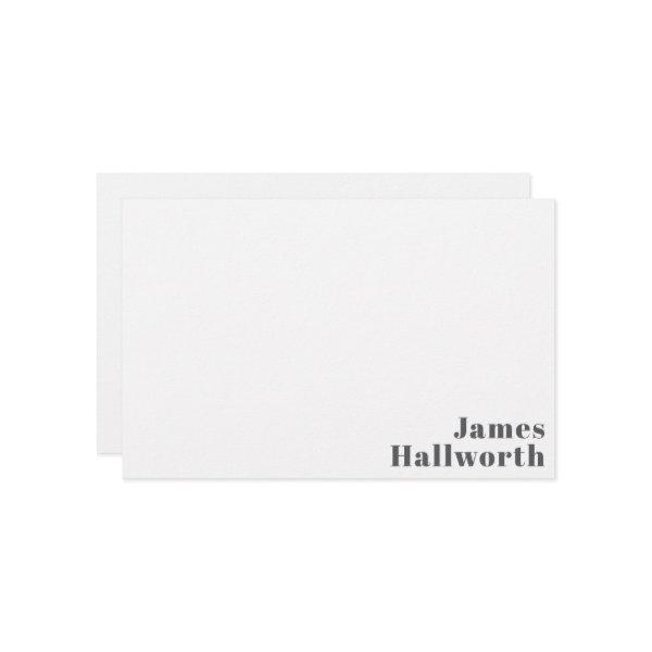 Stylish Editable Retro Modern Text | Grey Stationery